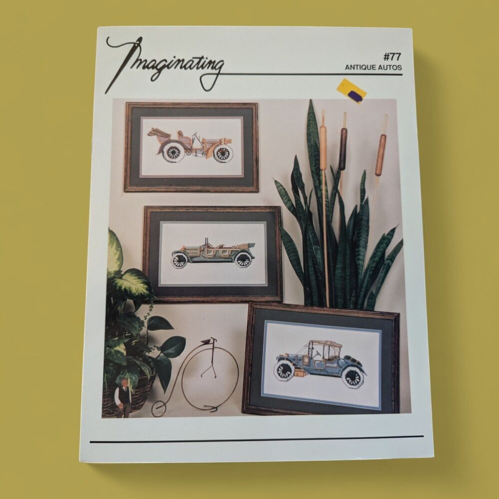 Imaginating #77 Counted Cross Stitch Antique Autos Patterns Marilyn Clark Three